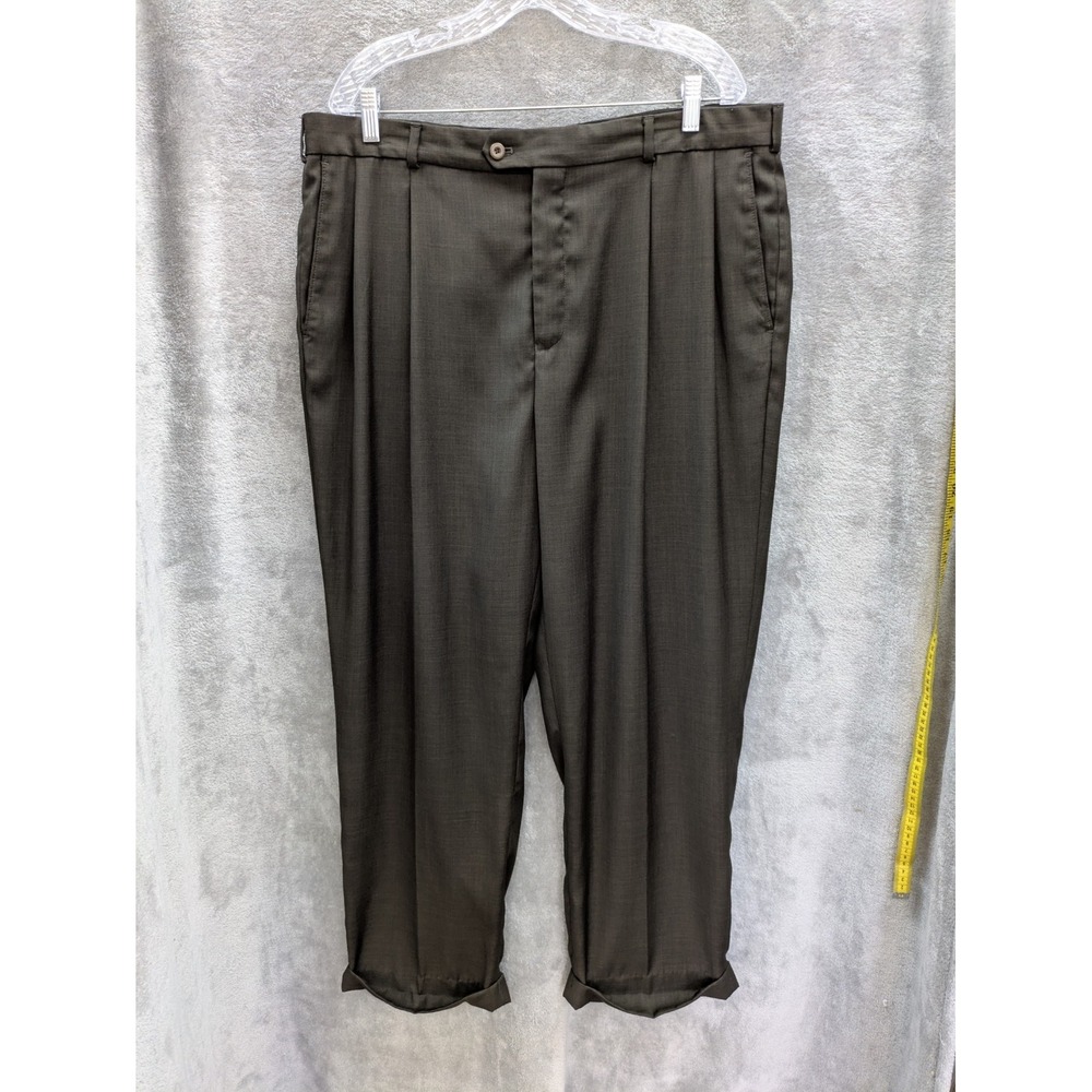 Men's Dress Pants 39x29 Brown Cuffed Hems‎